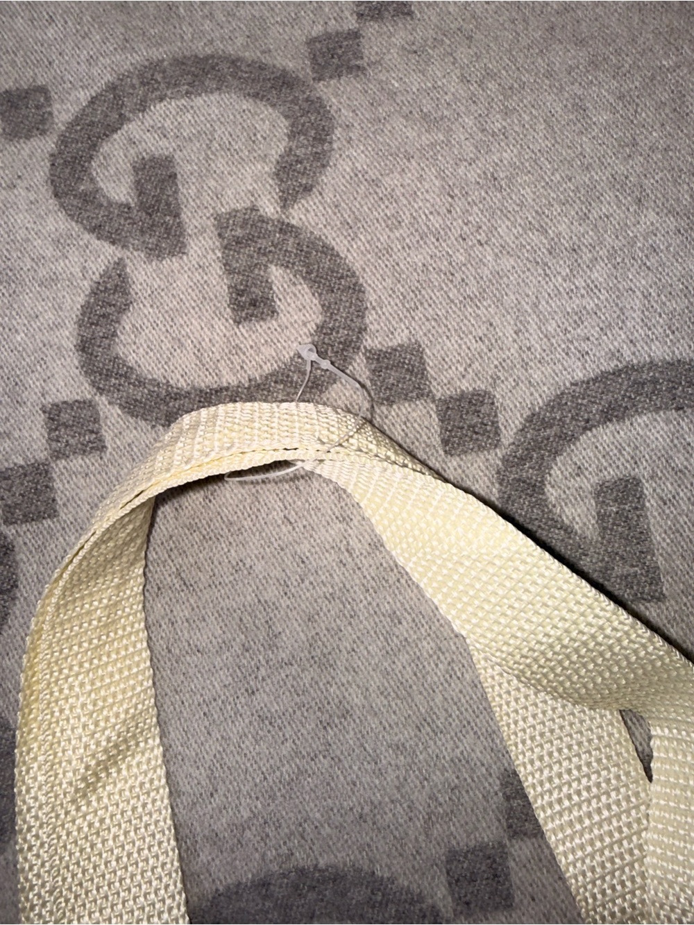 NWOT Beige Small Canvas Tote with Red Script - Picture 6 of 8